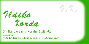 ildiko korda business card